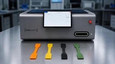 Plastics tensile testing equipment thumbnail - LabsCubed CubeTen automated system