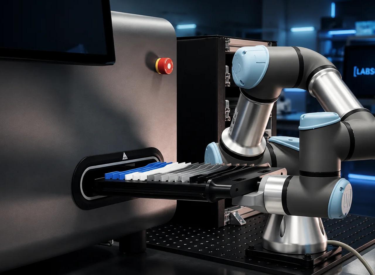 Lab automation robotics cover for plastics and rubber QA teams
