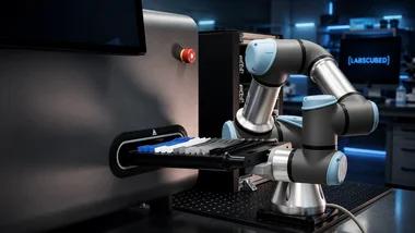 Lab automation robotics thumbnail for plastics and rubber QA
